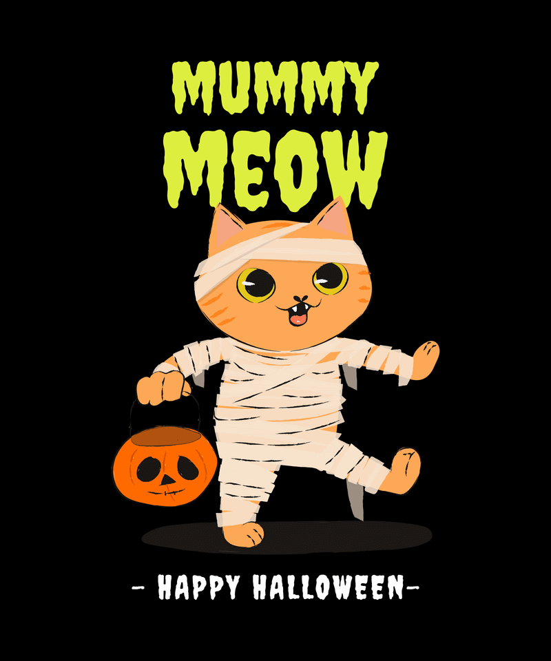T Shirt Design Maker With A Cute Cat In A Zombie Costume