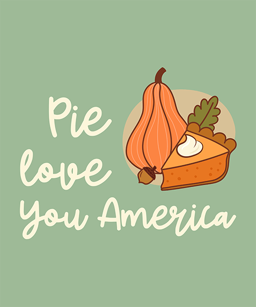 Thanksgiving Themed T Shirt Design Generator With An Illustrated Pumpkin Pie Slice