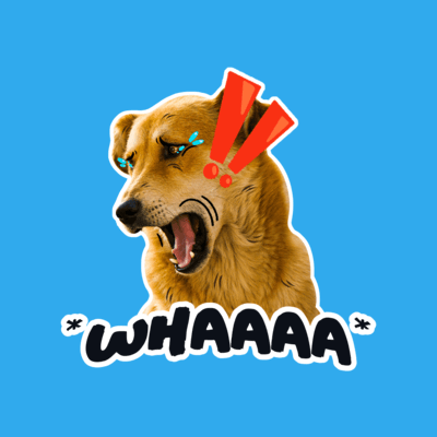 Twitch Emote Logo Generator Featuring A Cute Dog Screaming