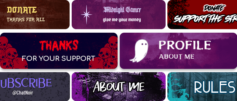Twitch Panel Templates For Horror Streamers