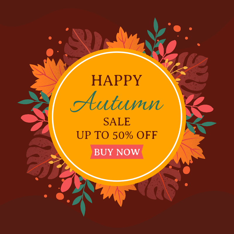 Ad Banner Maker For A Fall Sale Featuring Leaves Graphics