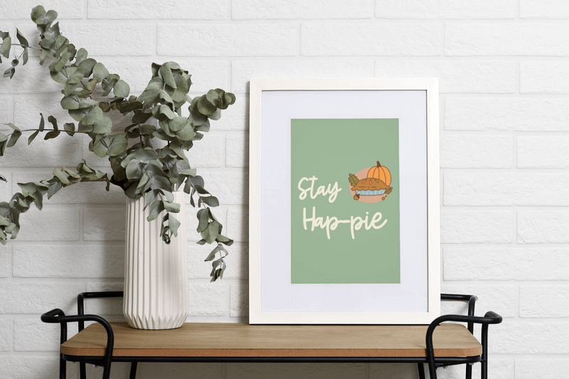 Art Print Mockup Featuring A Vase With Dried Plants And A White Brick Wall