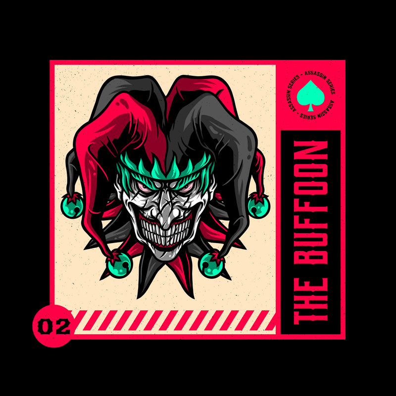 Illustrated Logo Template Featuring An Aggressive Buffoon