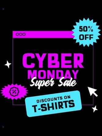 Instagram Post Generator For A T Shirt Brand S Cyber Monday Super Sale