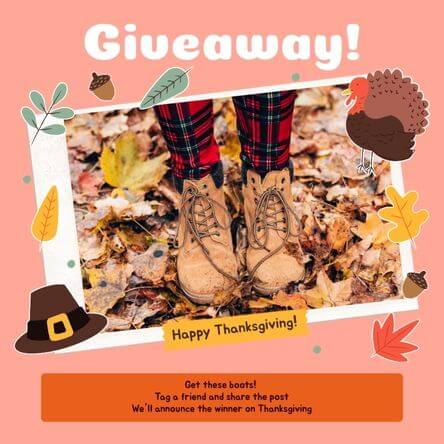 Instagram Post Template For A Thanksgiving Special Giveaway