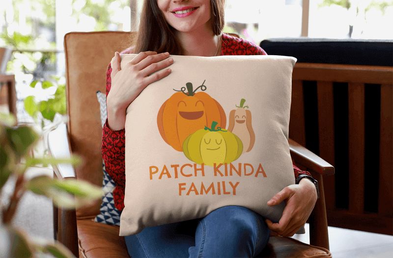 Mockup Of A Smiling Woman Holding A Pillow
