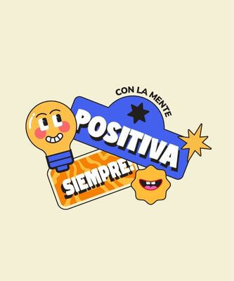 Positive T Shirt Design Maker Featuring A Quote And Illustrated Stickers