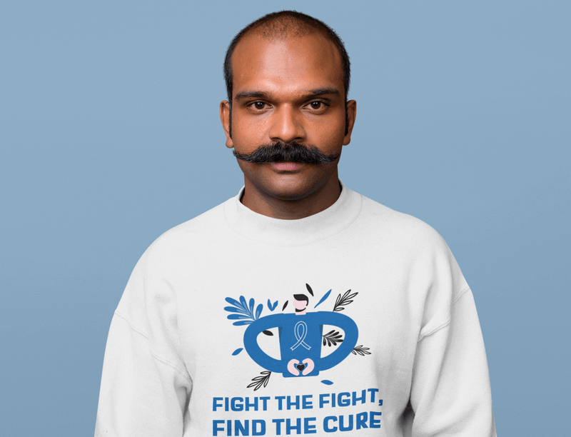 Sweatshirt Mockup Featuring A Man With A Mustache In A Studio