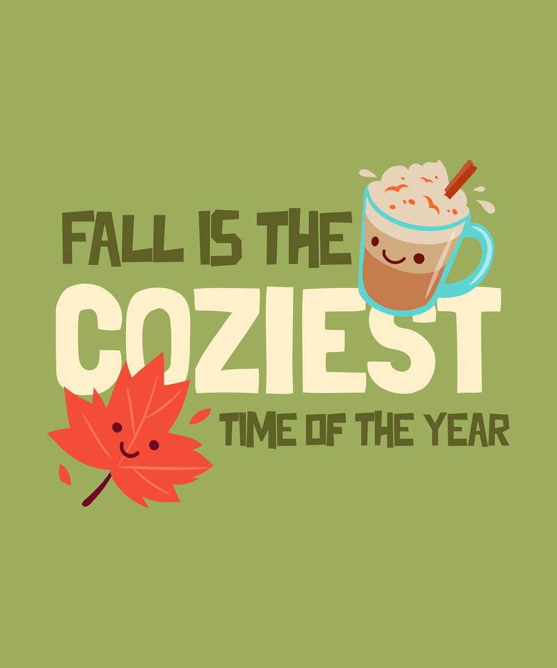 T Shirt Design Template With Adorable Fall Themed Graphics And Quote