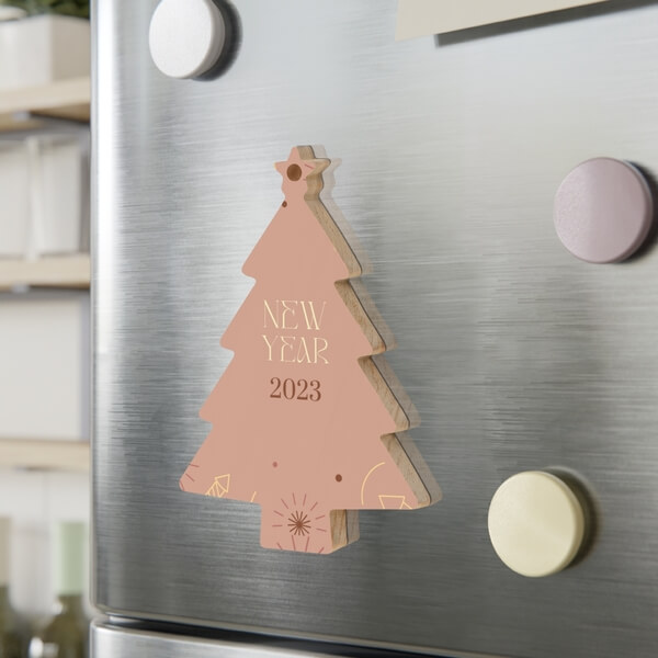 A Festive Wood Ornament By Printify And Placeit