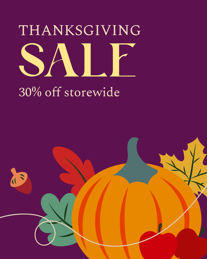 Instagram Post Creator With A Pumpkin Illustration For A Thanksgiving Sale