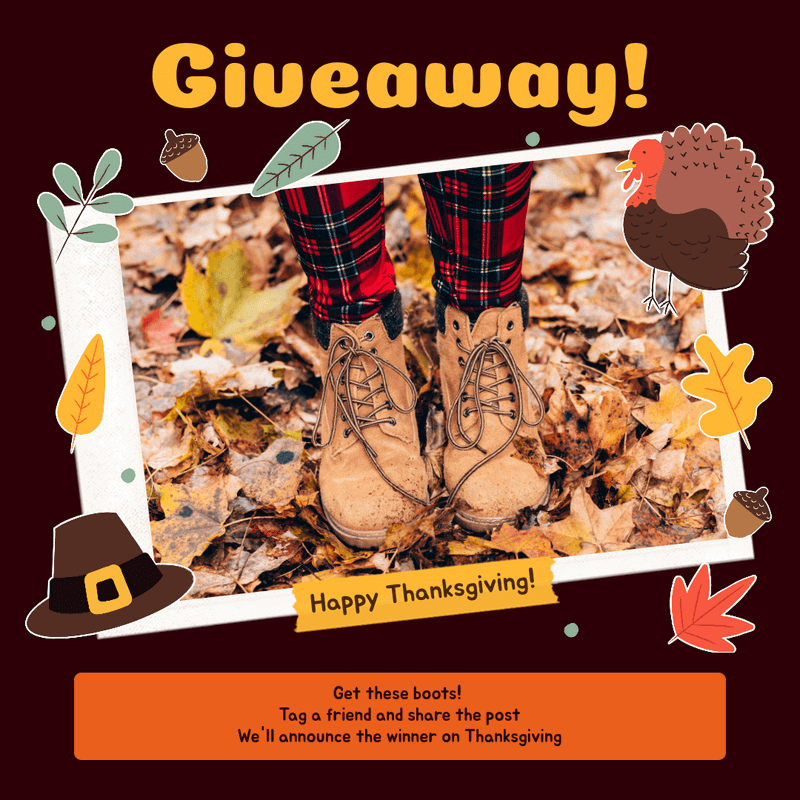 Instagram Post Template For A Thanksgiving Special Giveaway