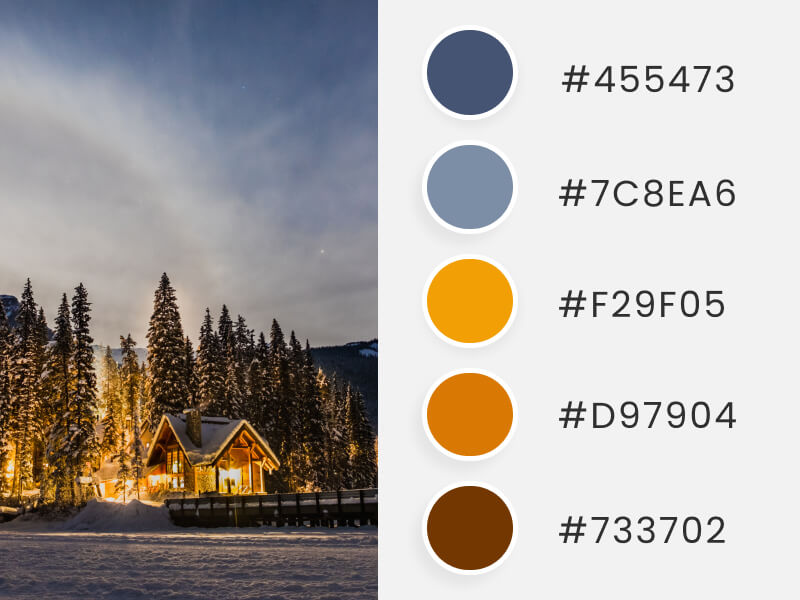 Winter Color Palettes - a winter house in the moutains