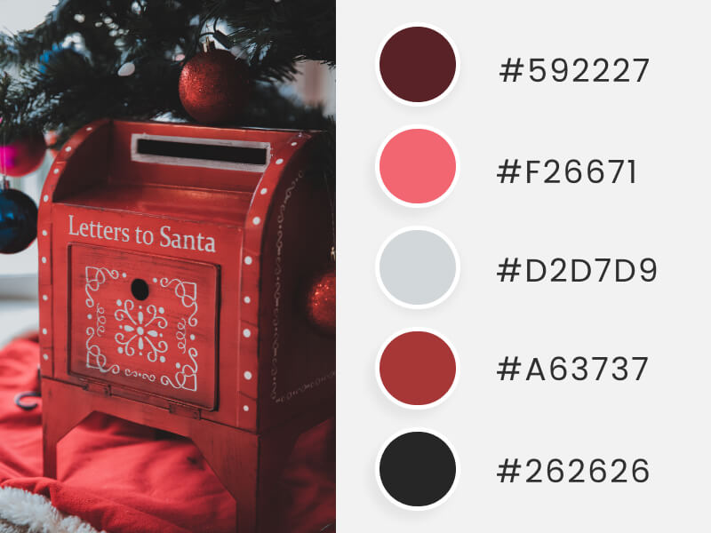 Winter Color Palettes - a Santa's mailbox in a red color