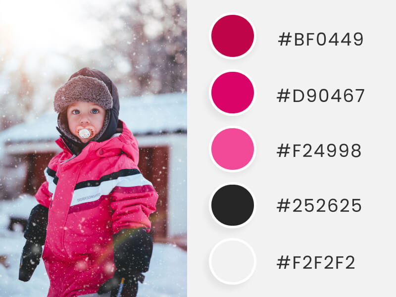 Winter Color Palettes - an adorable kid wearing winter clothes
