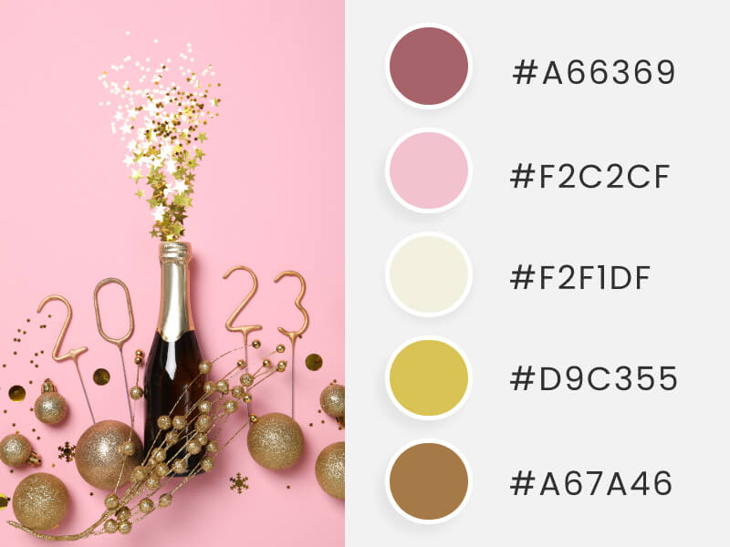 Winter Color Palettes - a champagne bottle to celebrate the arrival of a new year
