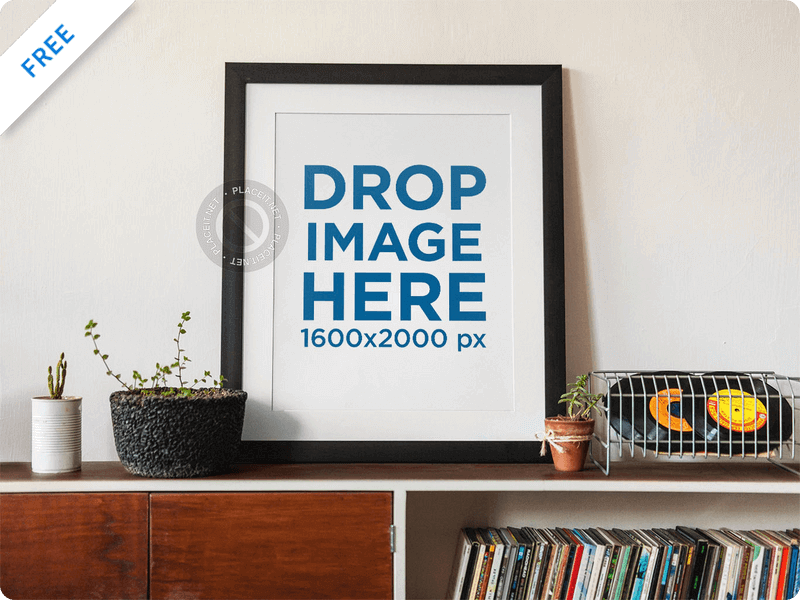 Framed Art Print Template With Plants And Decorations Close