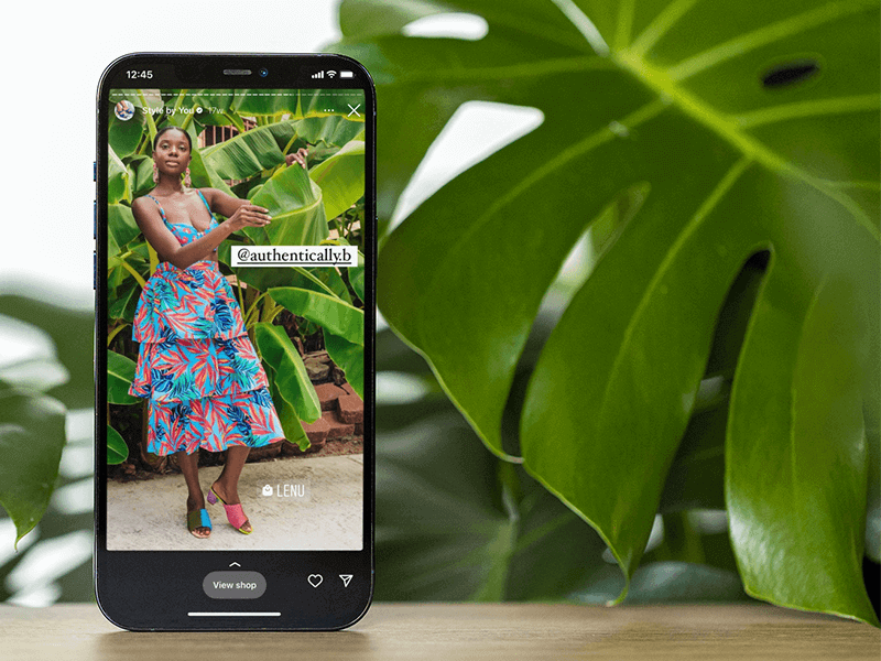 Iphone Mockup Featuring User Generated Content For A Shoe Brand