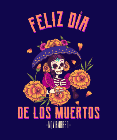 Illustrated T Shirt Design Maker With A Day Of The Dead Theme 4103f