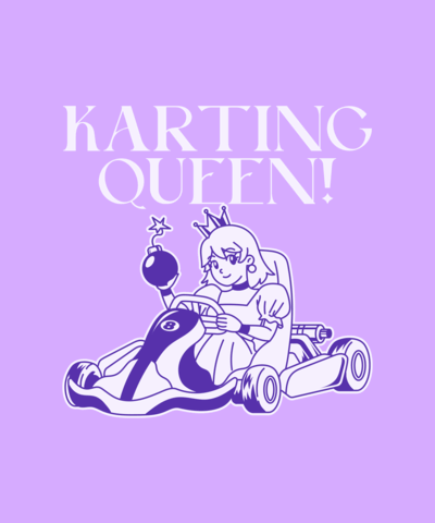 T Shirt Design Template Featuring An Illustrated Go Karts Queen With A Bomb 5688a