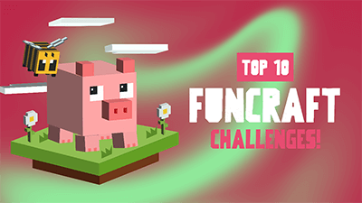 Minecraft Inspired Youtube Thumbnail Design Template Featuring A Pig Graphic