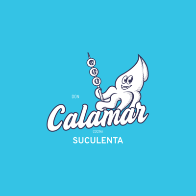 Restaurant Logo Creator With A Happy Squid Graphic 5579e El1