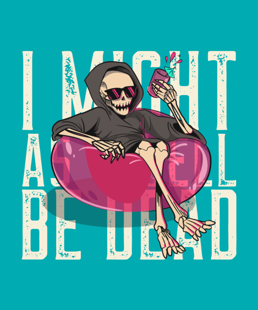 T Shirt Design Creator Featuring An Illustration Of The Grim Reaper In A Pool Floatie 4900d