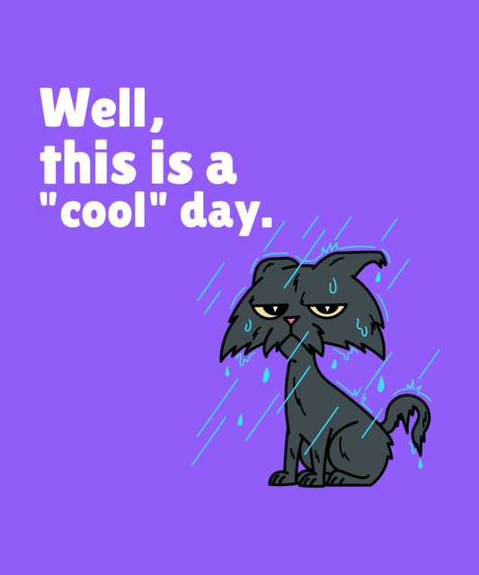 T Shirt Design Template Featuring An Angry Wet Cat With A Funny Quote 4384a