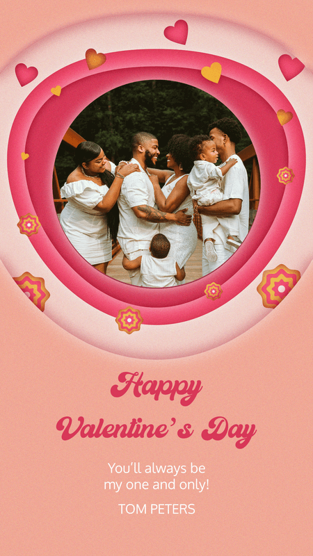Instagram Story Template For A Valentine S Day Greeting With A Family Picture 5072d