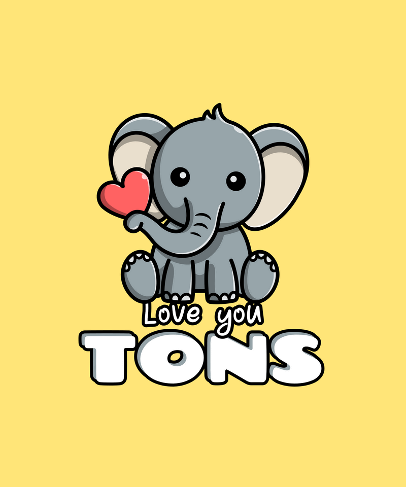 Valentines Day Inspired T Shirt Design Template With A Cute Elephant Graphic