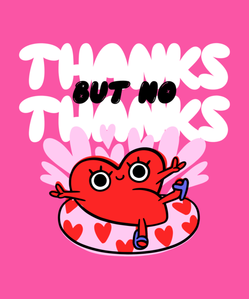 Anti Valentine's Day Themed T Shirt Design Creator With A Cartoonish Heart Illustration