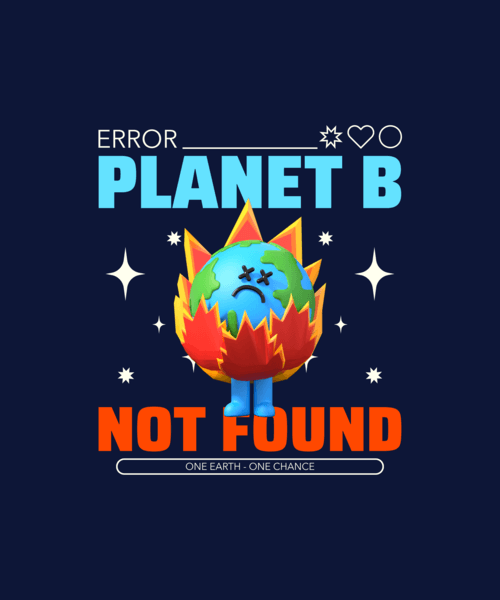 Earth Day Themed T Shirt Design Maker Featuring The Earth On Fire