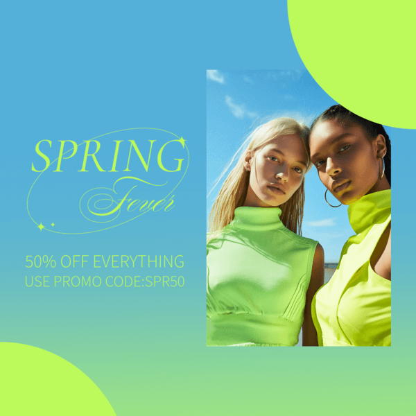 Instagram Post Maker Featuring A Spring Fashion Sale Promo