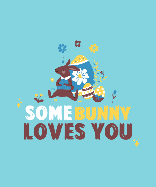 T Shirt Design Maker Featuring An Easter Bunny And Flower Illustrations