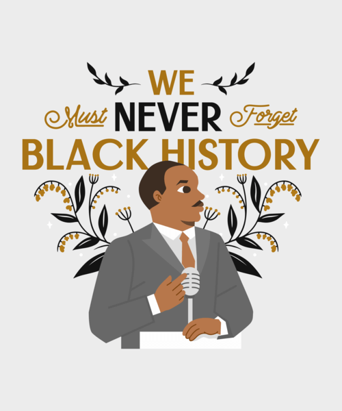 T Shirt Design Maker With A Black History Month Illustration Of Martin Luther King