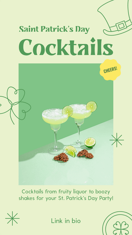 Instagram Story Maker To Share The Recipe Of A Saint Patricks Day Cocktail