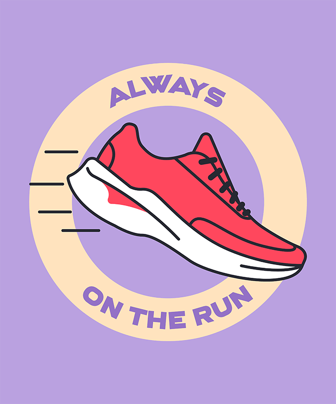 T Shirt Design Creator For A Runners Club Featuring An Illustrated Sneaker
