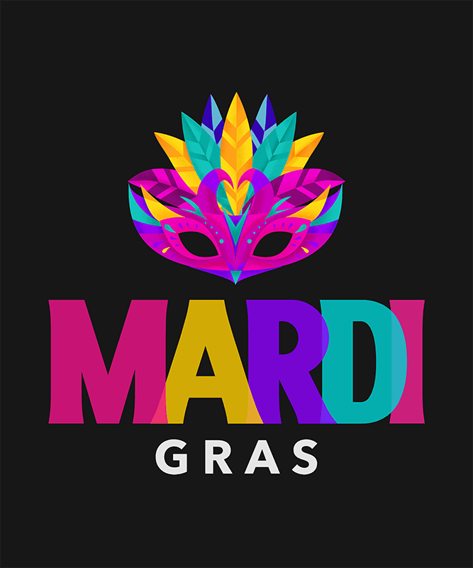 T Shirt Design Template To Celebrate Mardi Gras