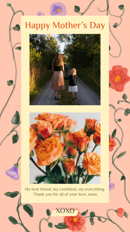 Floral Instagram Story Template For A Mother S Day Message 2451a