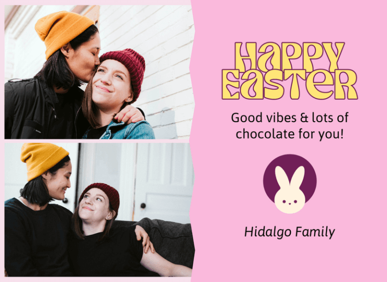 Greeting Card Generator Featuring An Easter Theme And Family Photos