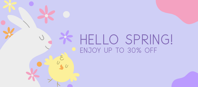 Spring Themed Facebook Cover Design Generator Featuring A Bunny Clipart