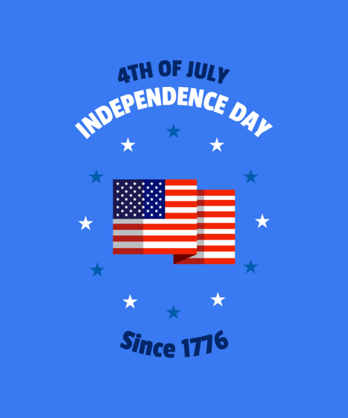 4th Of July T Shirt Design Template With An Icon Of The Us Flag 42