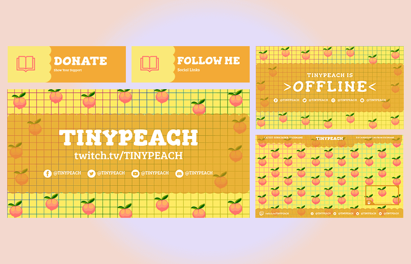 Kwaii Twitch Set Design With Peach Images