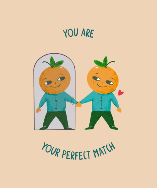 T Shirt Design Creator Featuring An Orange Character With A Self Love Quote