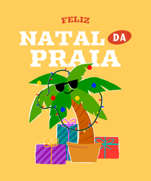 T Shirt Design Creator Featuring A Cool Palm Tree Surrounded By Xmas Gifts