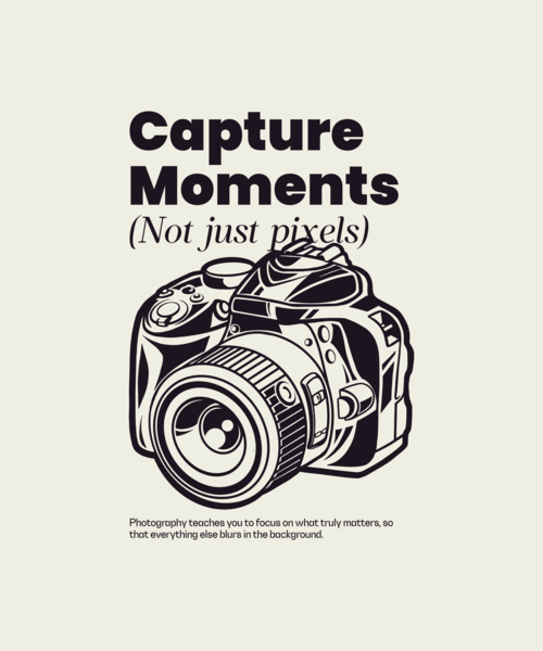 T Shirt Design Maker With Monochromatic Photography Camera Graphics