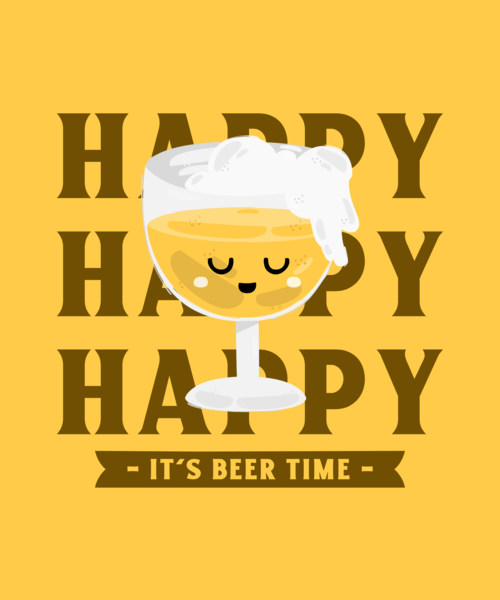 T Shirt Design Maker With A Happy Beer Cartoon