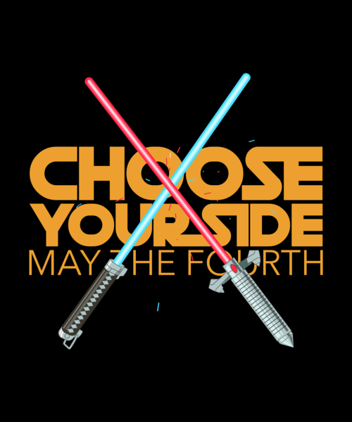 T Shirt Design Template Featuring Two Lightsaber Graphics Inspired By Star Wars
