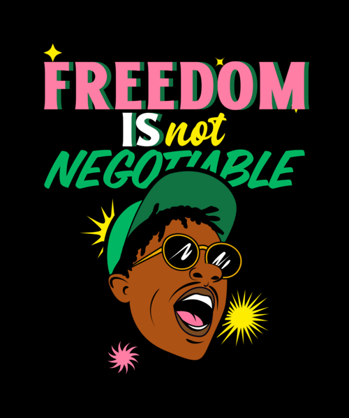T Shirt Design Template With A Freedom Quote For A Juneteenth Celebration