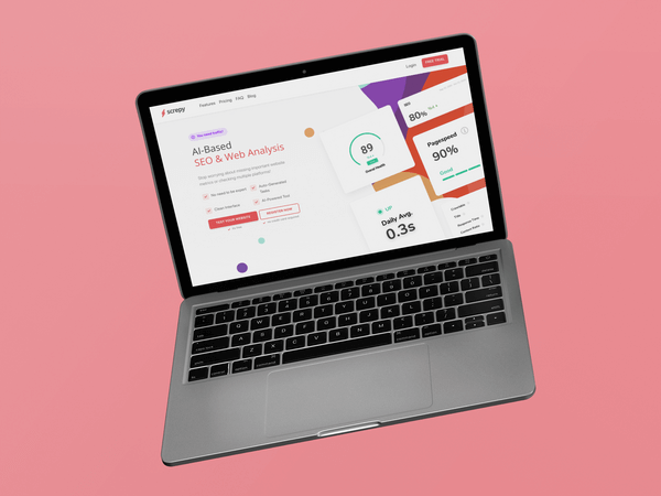 Floating Macbook Pro Mockup Against A Solid Background